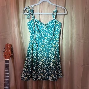 Zaful green floral corset dress